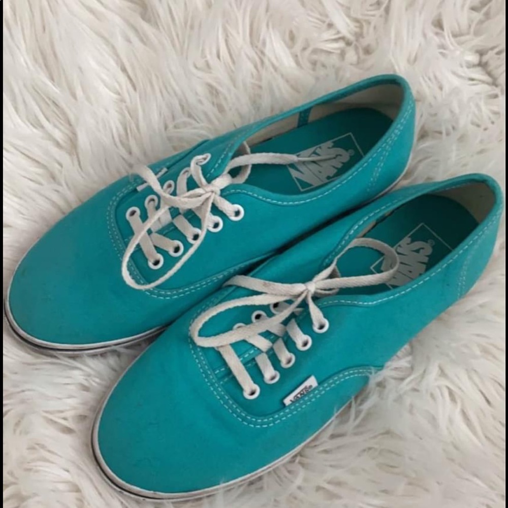 Turquoise Vans Authentic Lace Up Sneakers (Thin Sole Style) - Size 8